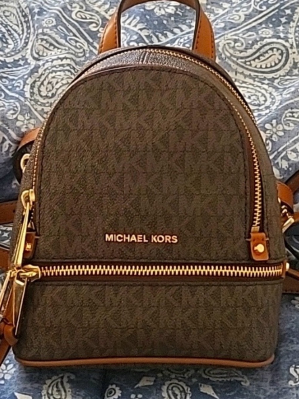 Michael Kors Mini Brown Logo Crossbody Backpack